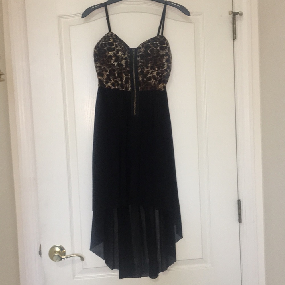Cheetah high low dress